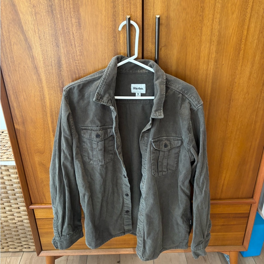 Rhythm Men’s Brown Corduroy Button-Up Shirt
